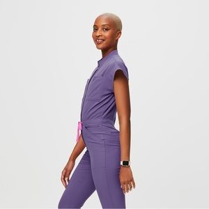 Figs Rafaela Cargo ScrubJumpsuit Amethyst